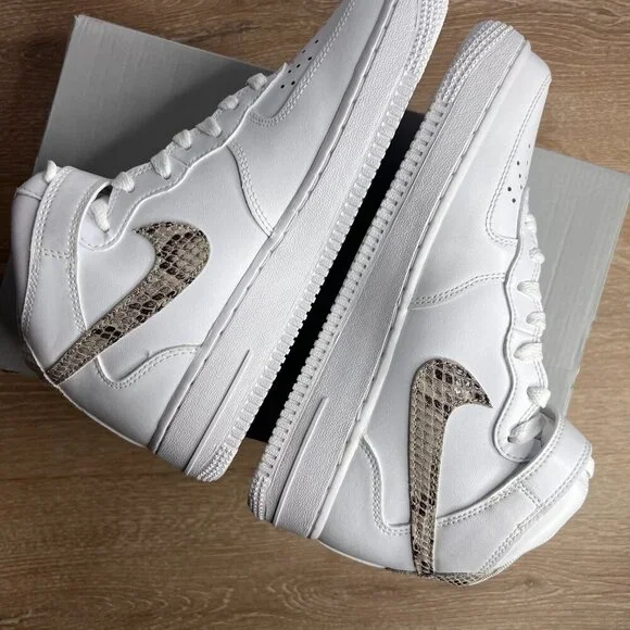 Nike Air Force 1 '07 Mid White Snake Swoosh - Picture 11 of 11